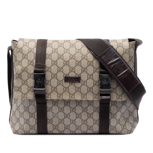Large GG Supreme Double Buckle Flap Messenger Bag - Image 1