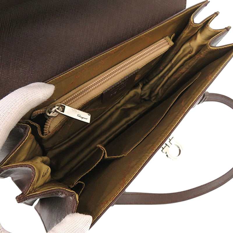 Leather Gancini Ribbon Handbag - Image 4