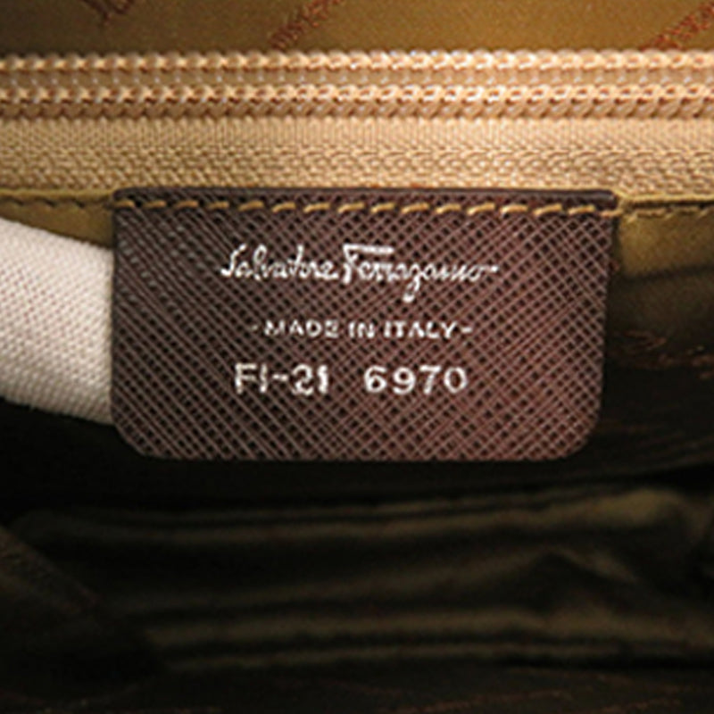 Leather Gancini Ribbon Handbag - Image 8