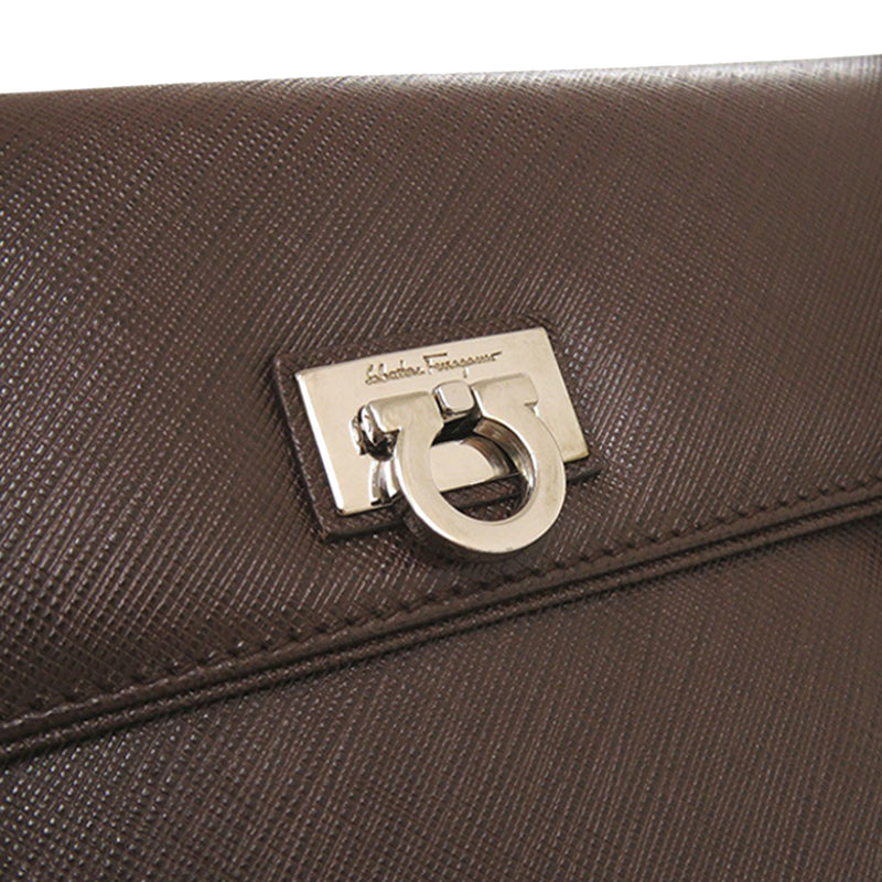 Leather Gancini Ribbon Handbag - Image 9