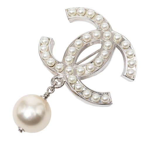 CC Brass Faux Pearl Brooch - Image 1