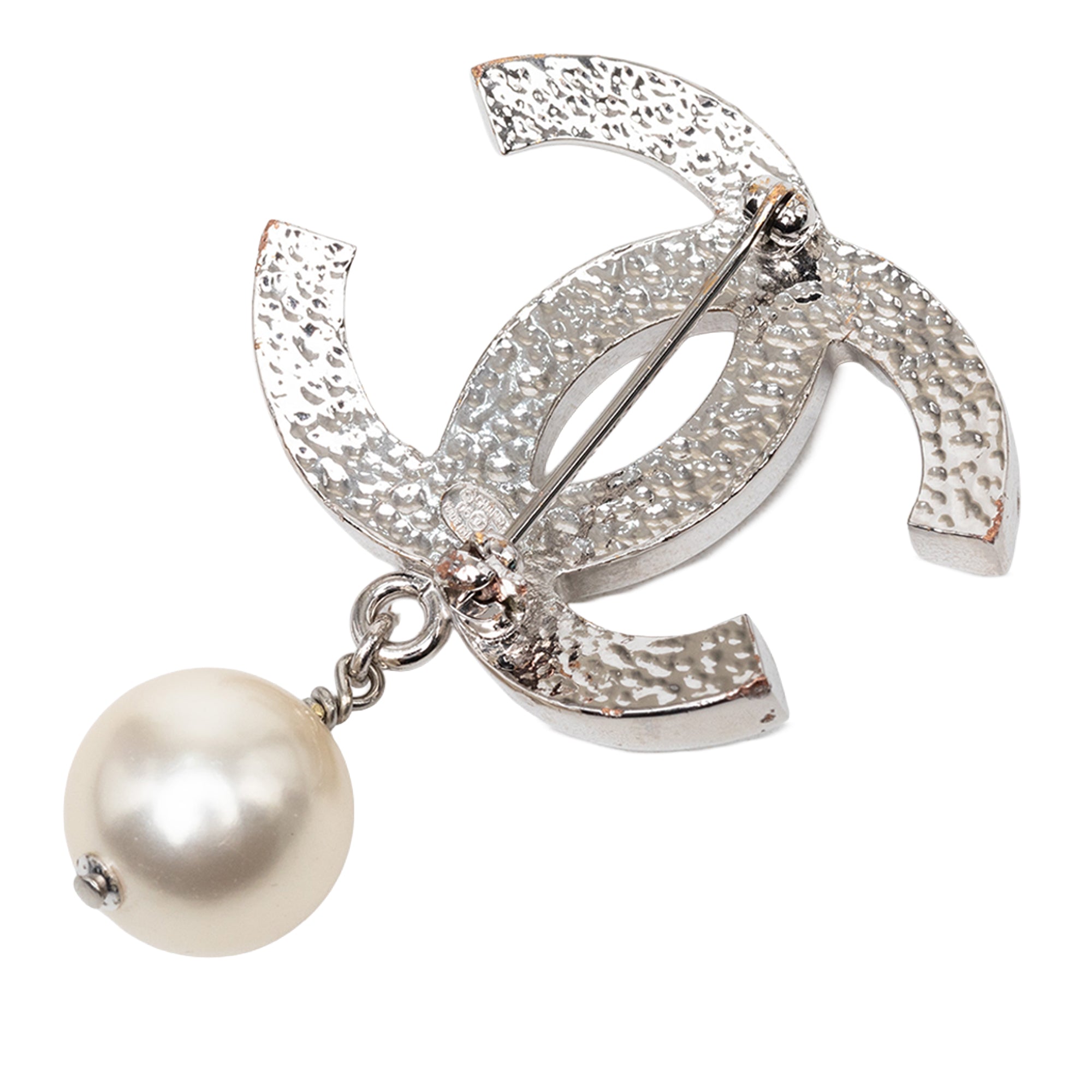 CC Brass Faux Pearl Brooch - Image 2