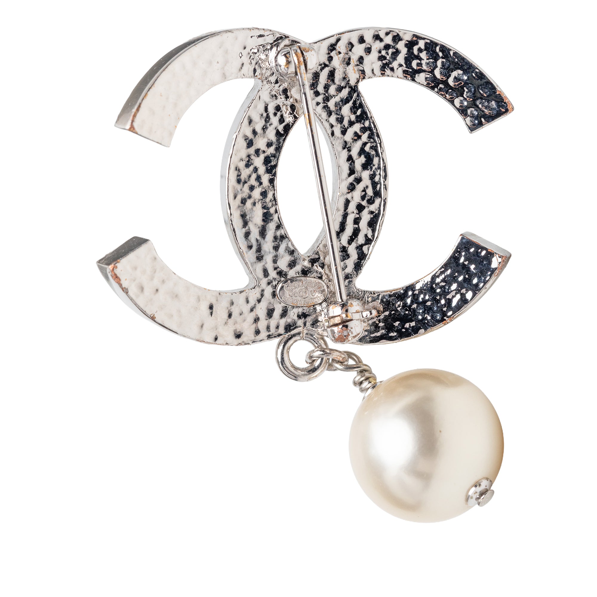 CC Brass Faux Pearl Brooch - Image 3