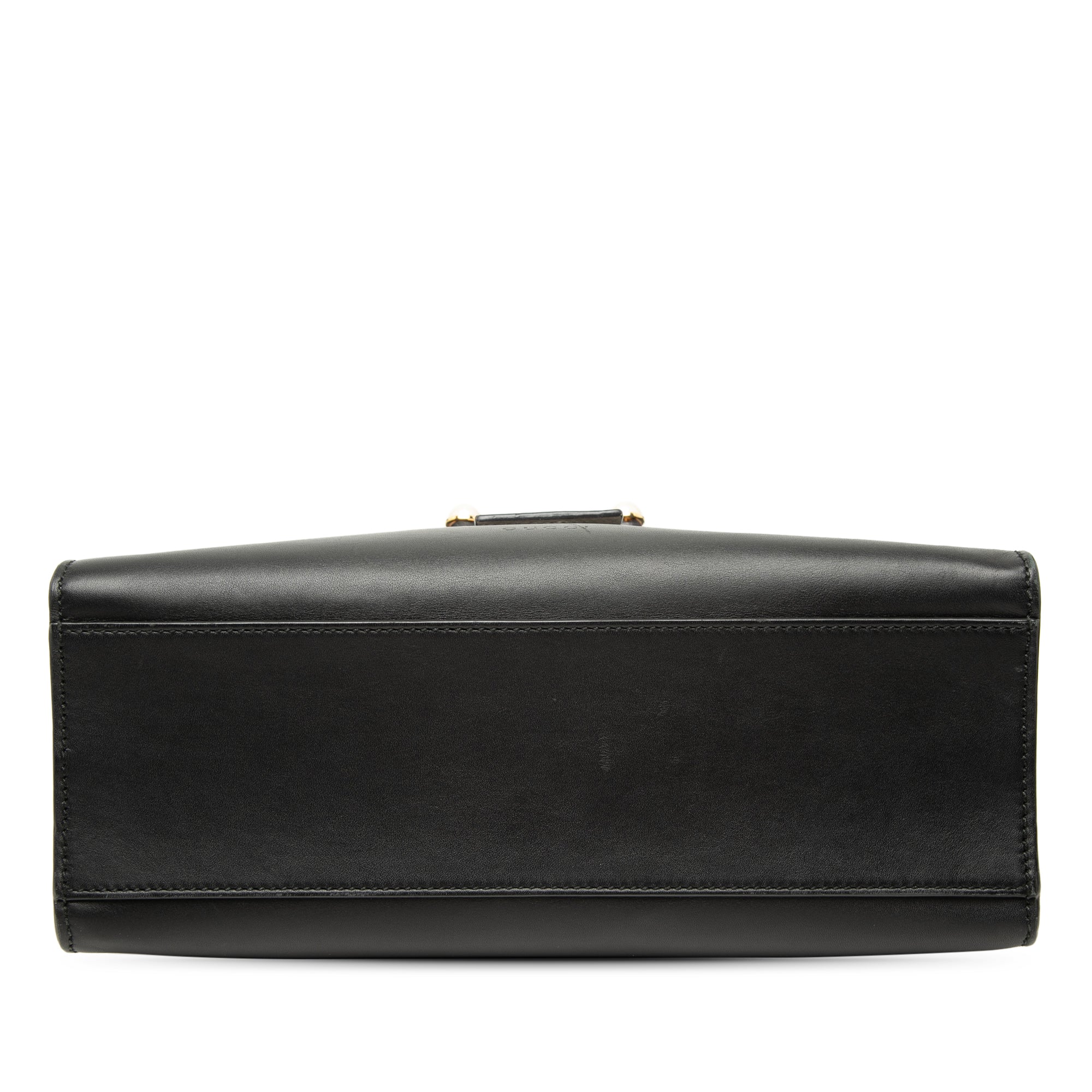 Small Bicolor Calfskin Bamboo Buckle Web Top Handle Bag - Image 3