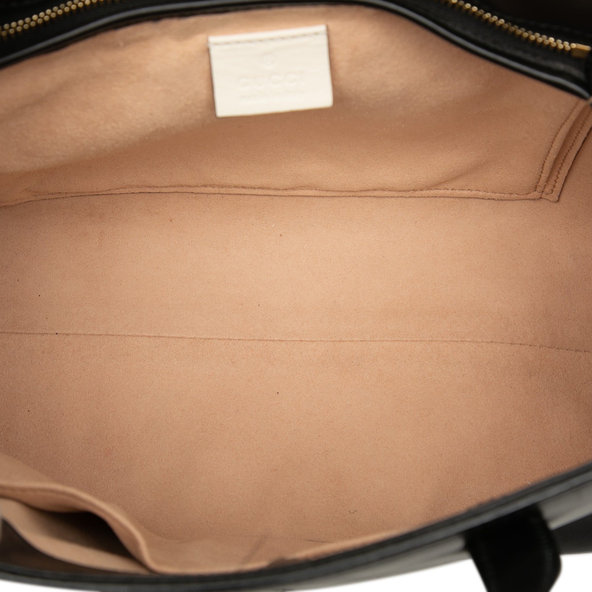 Small Bicolor Calfskin Bamboo Buckle Web Top Handle Bag - Image 4