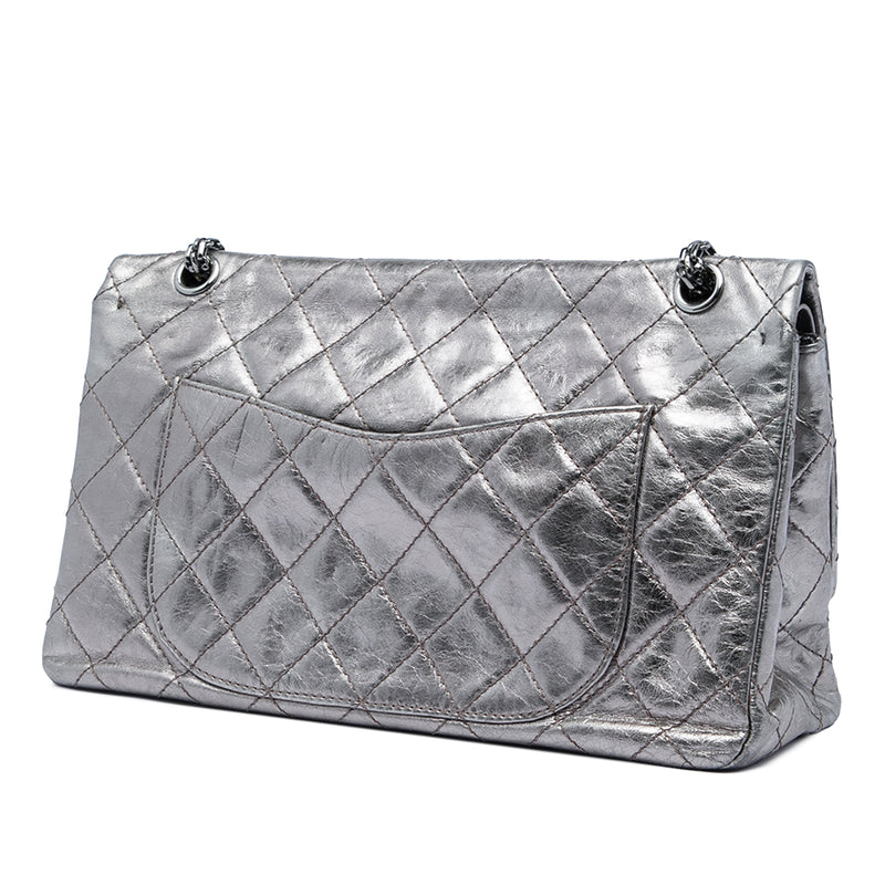 Quilted Metallic Aged Calfskin Reissue 2.55 Double Flap 227 - Image 2