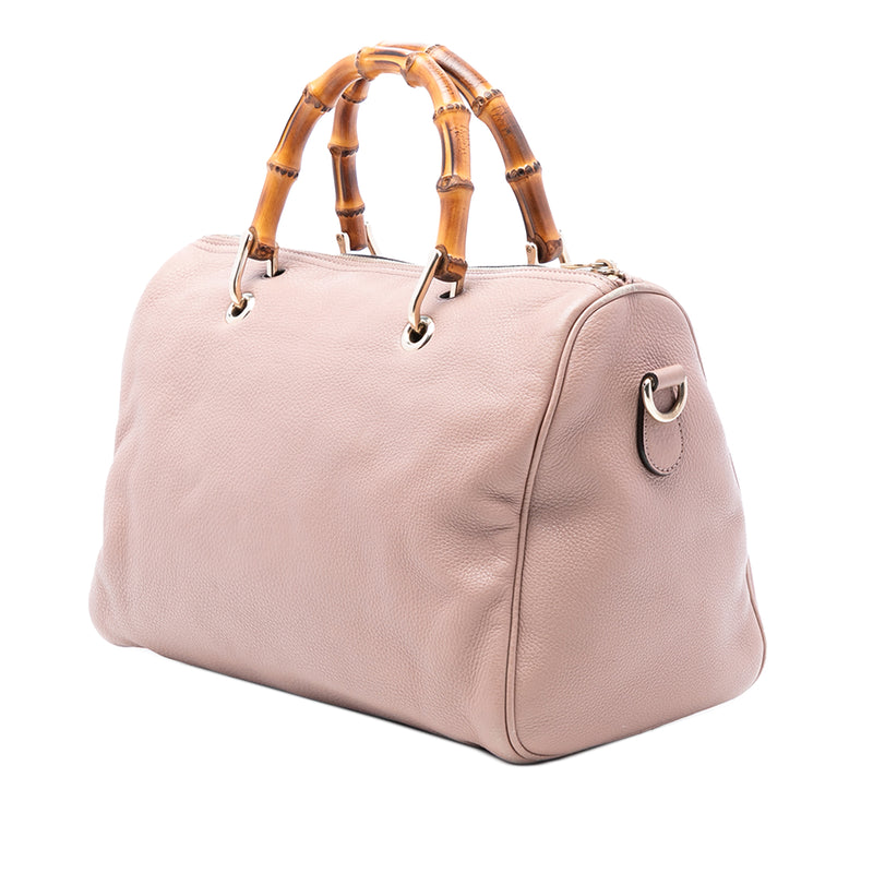 Medium Calfskin Bamboo Shopper Boston Bag - Image 2