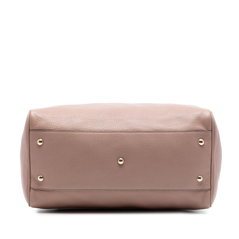Medium Calfskin Bamboo Shopper Boston Bag - Image 3