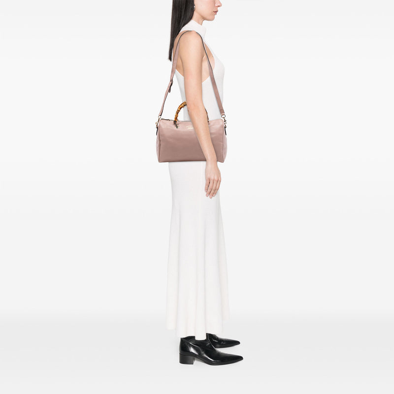 Medium Calfskin Bamboo Shopper Boston Bag - Image 6