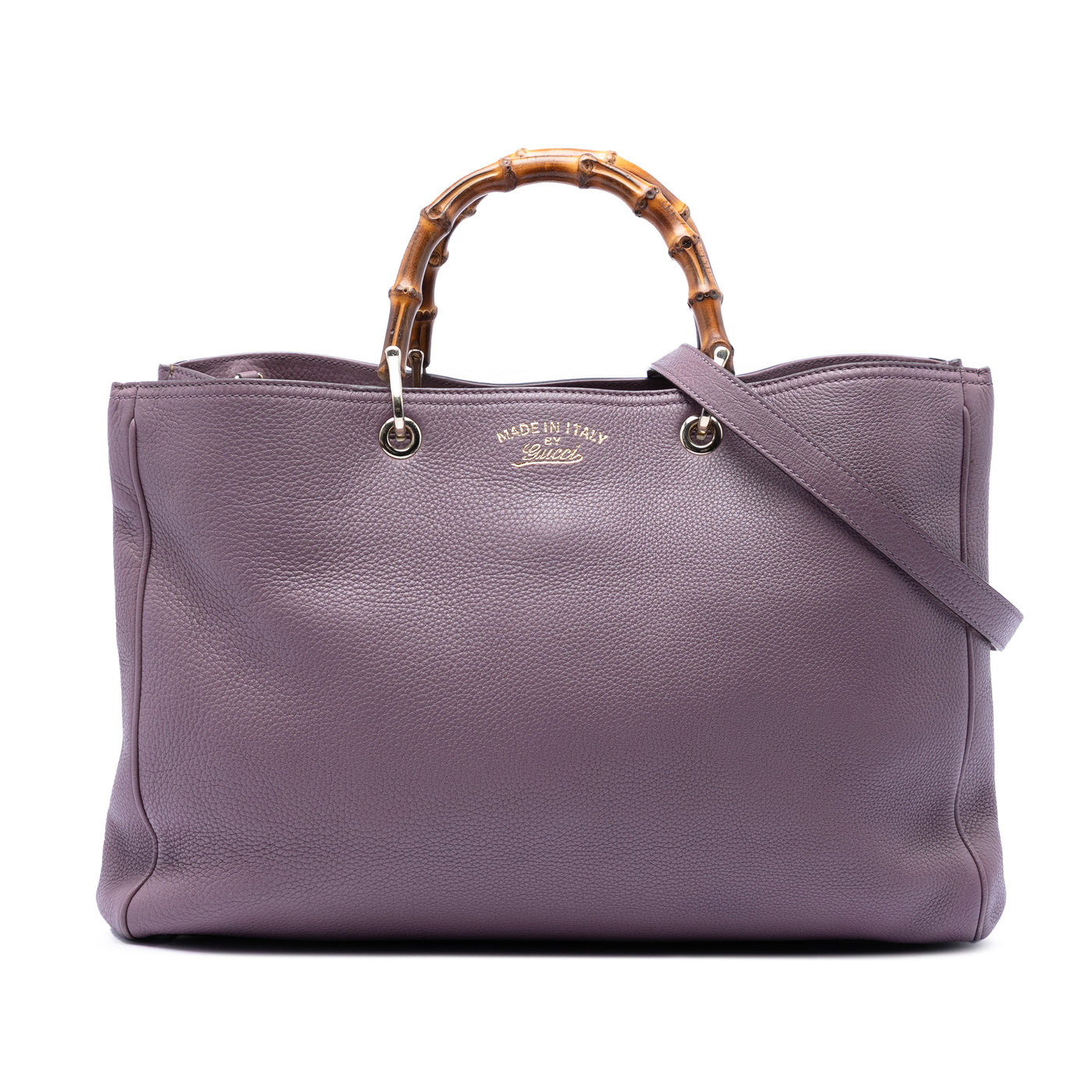 Large Calfskin Bamboo Shopper Satchel - Image 1