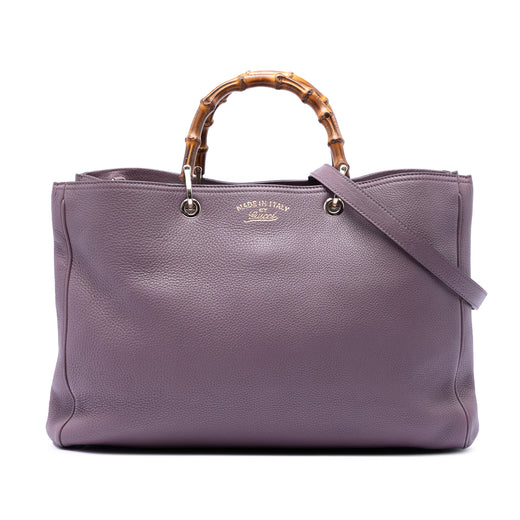 Large Calfskin Bamboo Shopper Satchel - Image 1