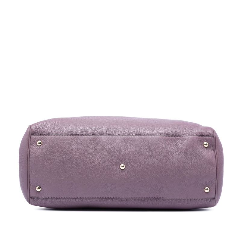 Large Calfskin Bamboo Shopper Satchel - Image 3