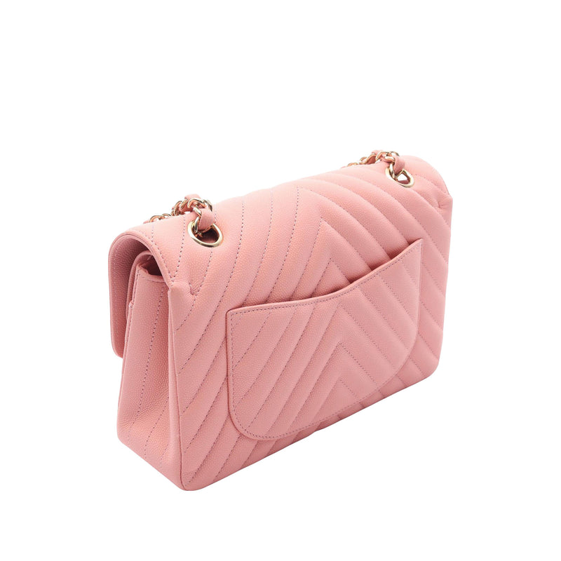 Small Classic Chevron Caviar Double Flap - Image 2