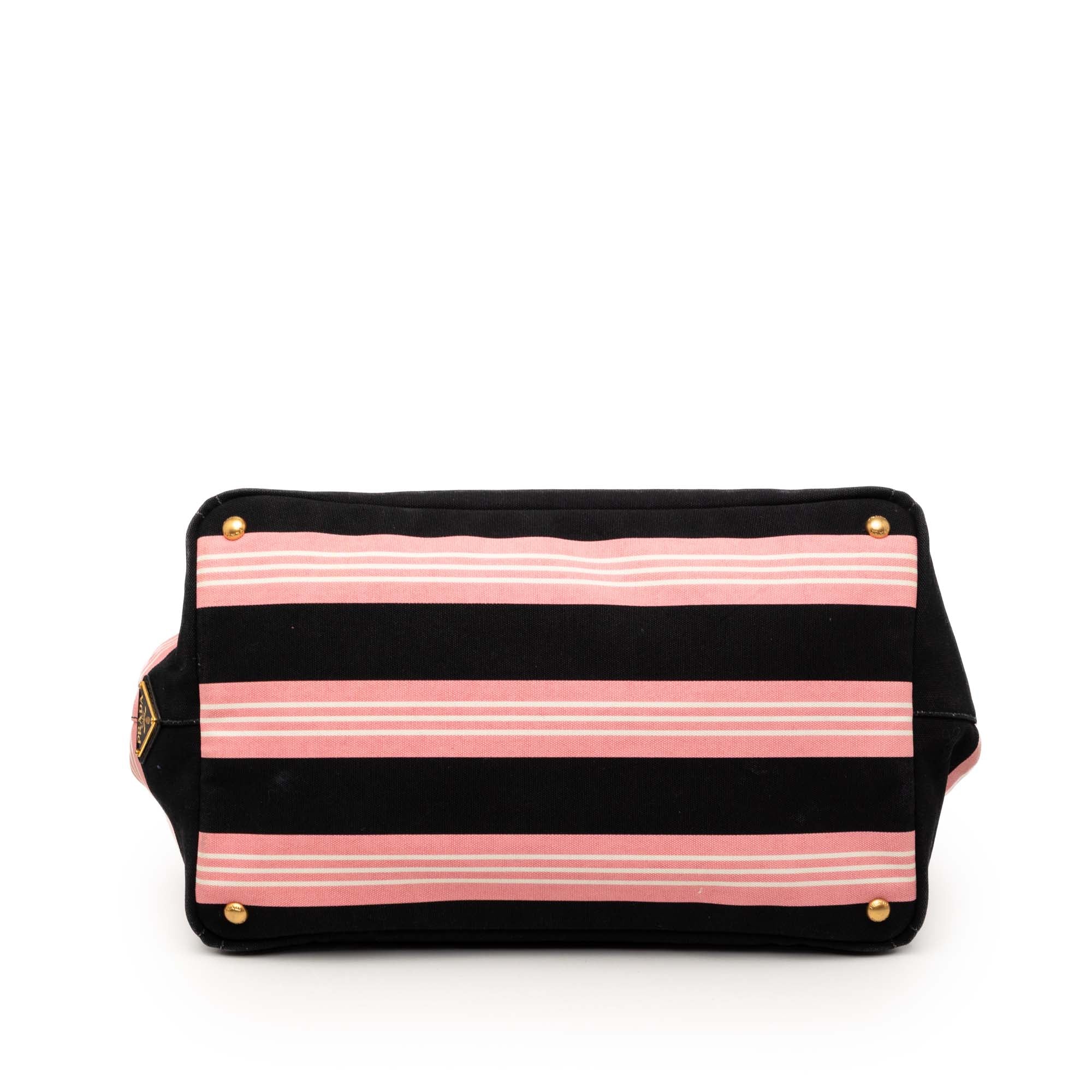 Large Canvas Canapa Righe Striped Satchel - Image 3
