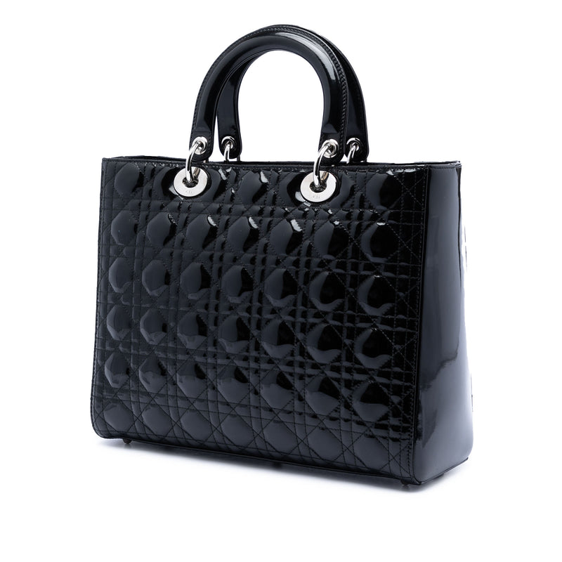 Large Patent Cannage Lady Dior - Image 2