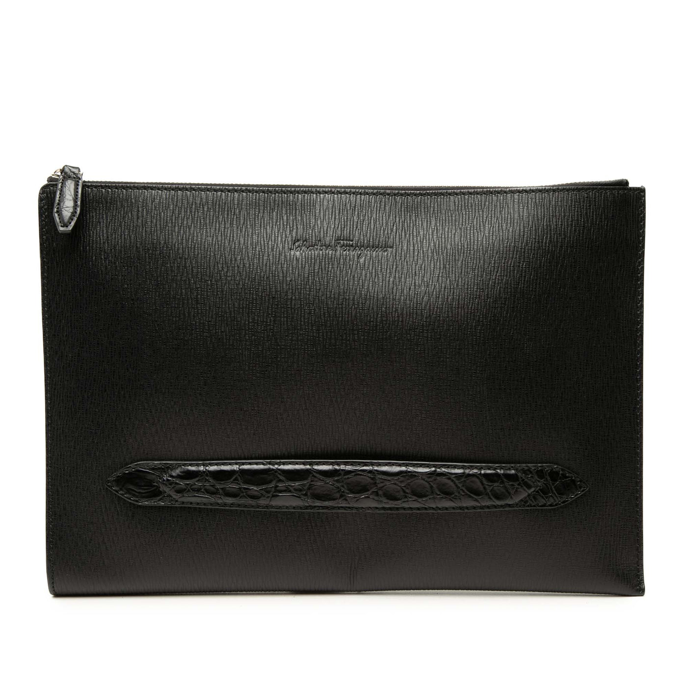 Calfskin and Croc Embossed Revival Clutch - Image 1