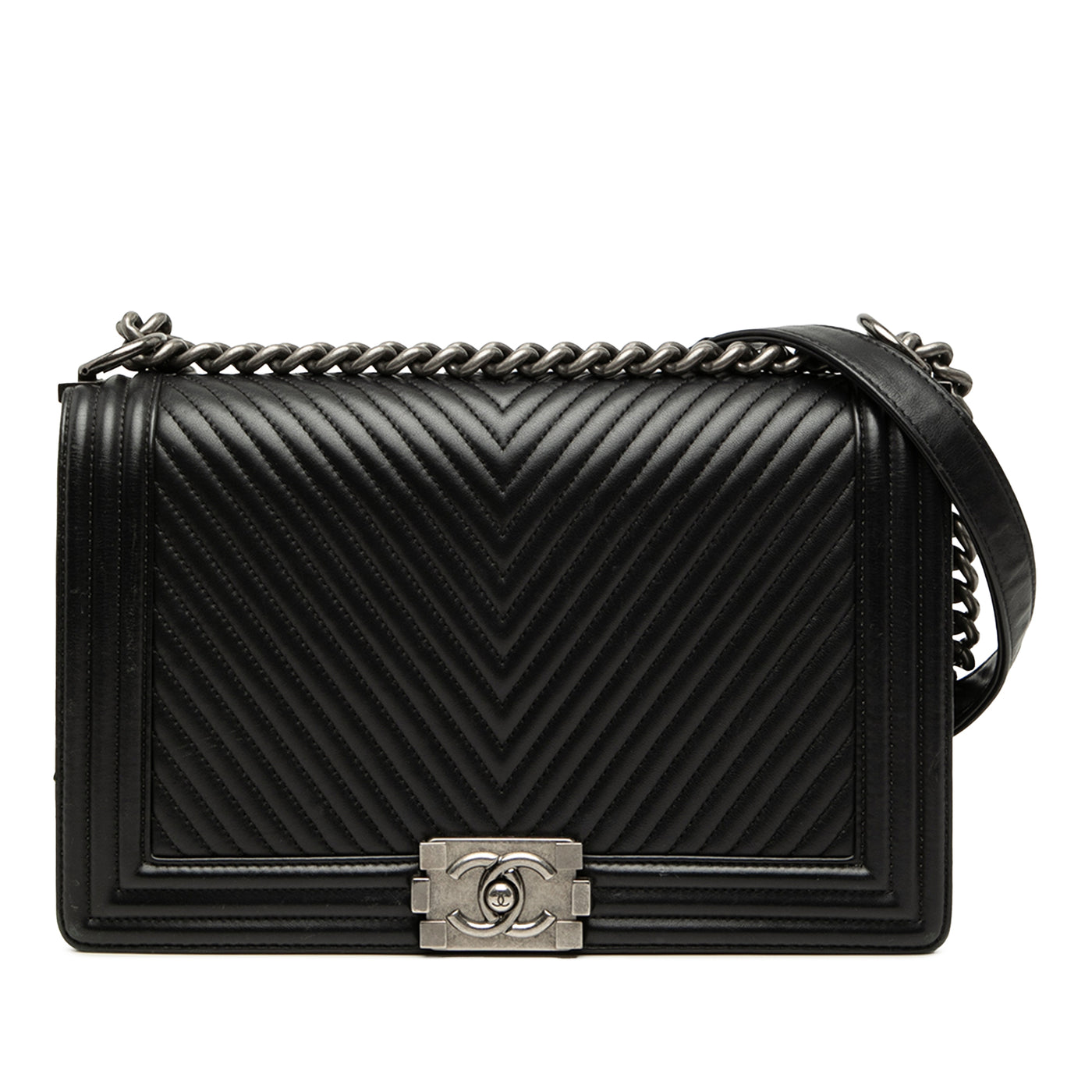 Medium Chevron Lambskin Boy Flap - Image 1