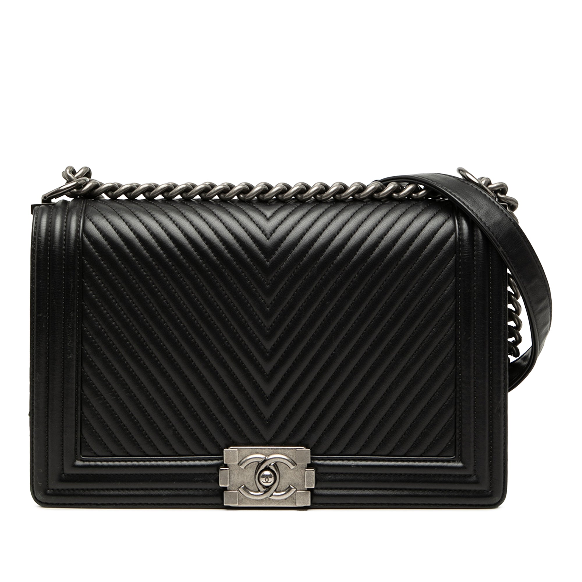 Medium Chevron Lambskin Boy Flap - Image 1