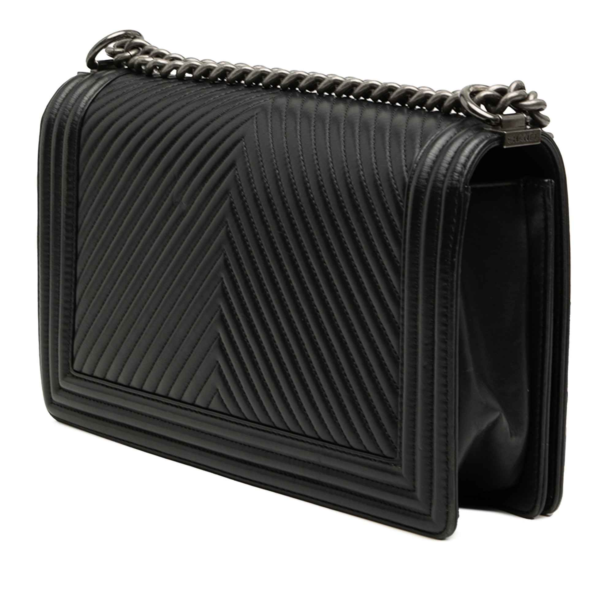 Medium Chevron Lambskin Boy Flap - Image 2