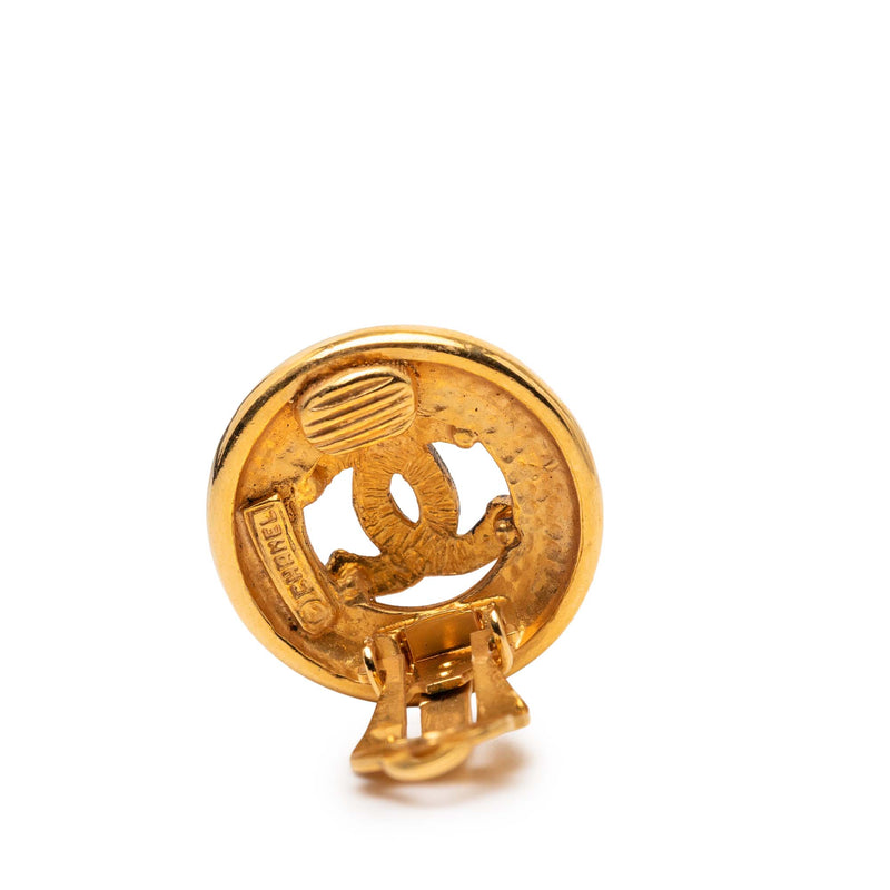 CC Gold Plated Round Clip On Earrings - Image 3