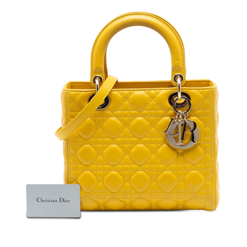 Medium Lambskin Cannage Lady Dior - Image 7