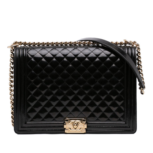 Large Quilted Patent Boy Flap - Image 1