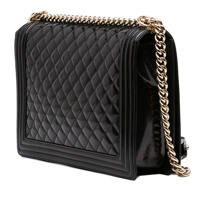 Large Quilted Patent Boy Flap - Image 2