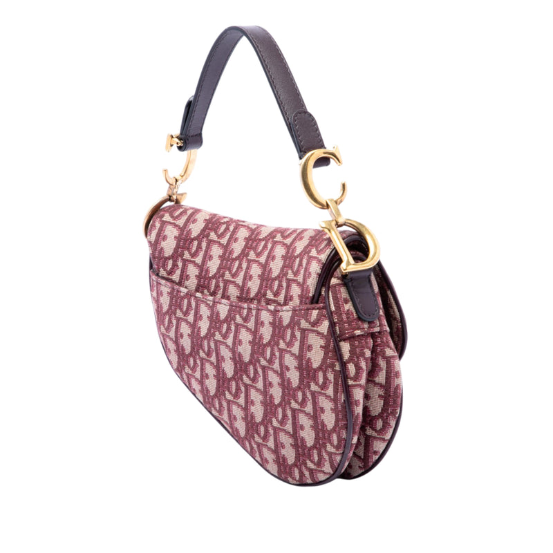 Mini Oblique Canvas Saddle Bag - Image 2