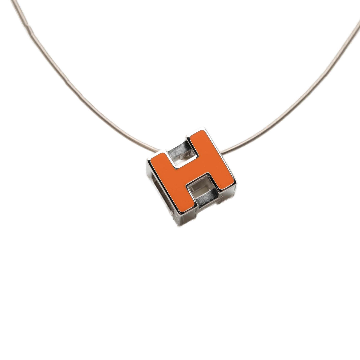 Palladium Plated Lacquered Cage D H Pendant Necklace - Image 1