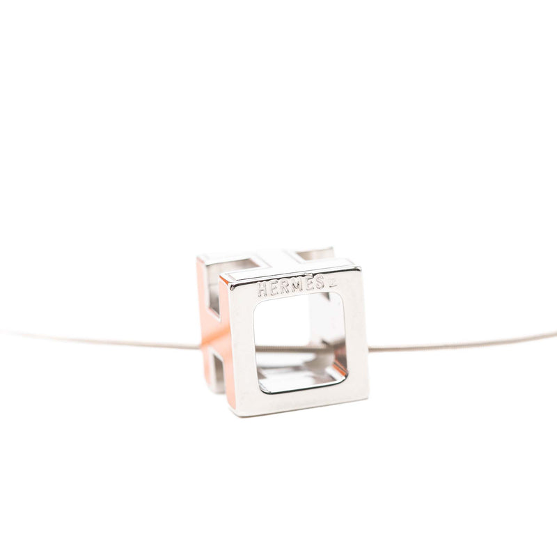 Palladium Plated Lacquered Cage D H Pendant Necklace - Image 5