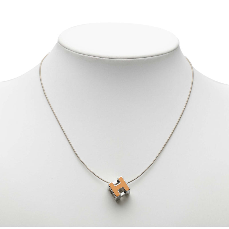 Palladium Plated Lacquered Cage D H Pendant Necklace - Image 6