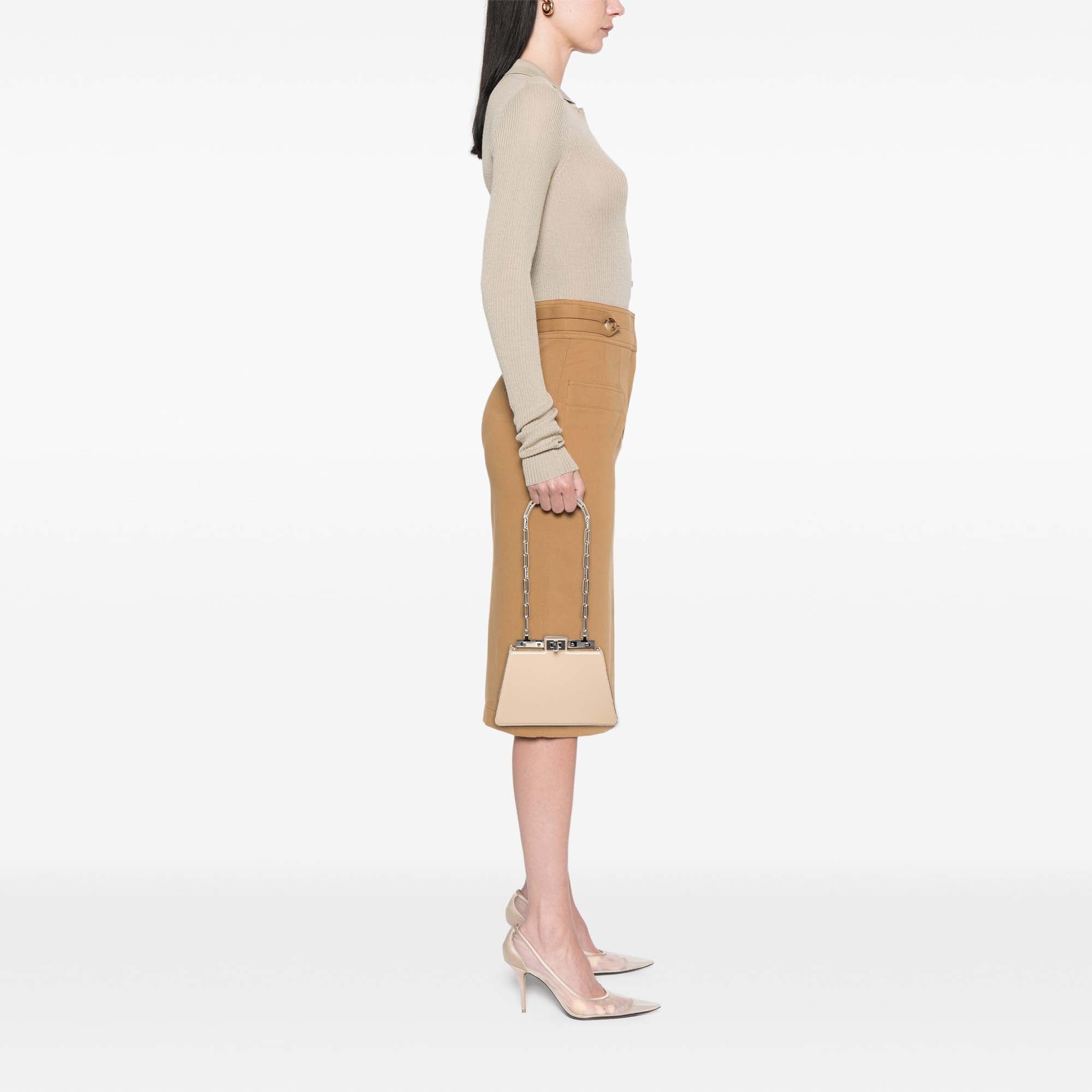 Small Leather Peekaboo Cut Chain Shoulder Bag - Image 7