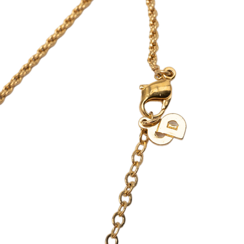 Gold Plated Strass Logo Pendant Necklace - Image 4