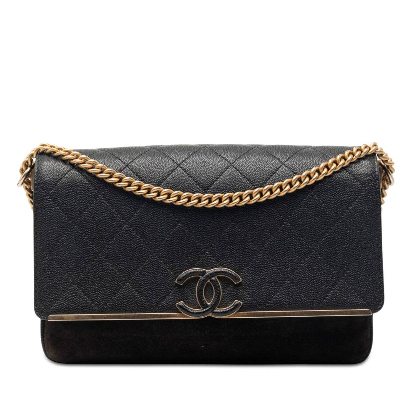 CC Stitched Caviar and Suede Lady Coco Flap - Image 1