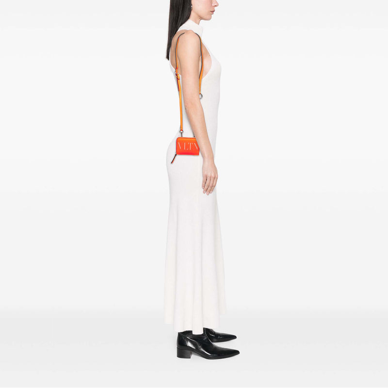 Calfskin VLTN Wallet with Neck Strap - Image 6