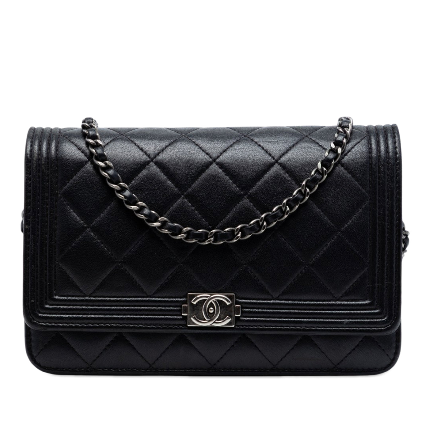 Quilted Lambskin Boy Wallet On Chain - Image 1
