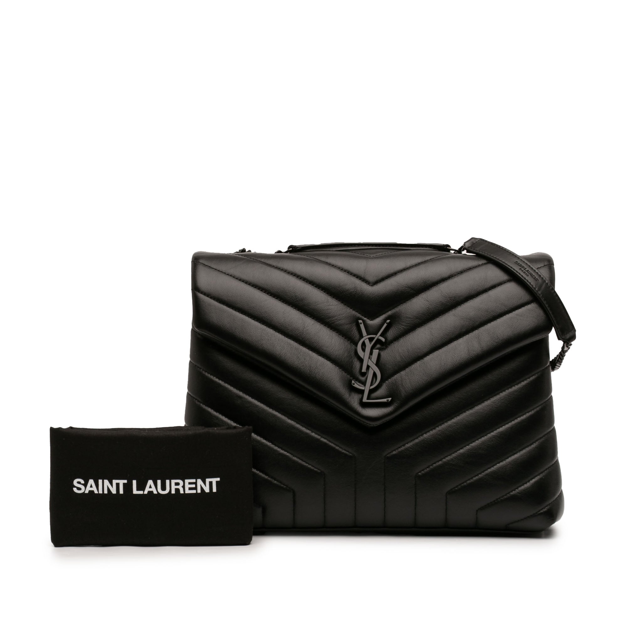 Medium Matelasse Calfskin Monogram Monochrome LouLou Shoulder Bag - Image 7