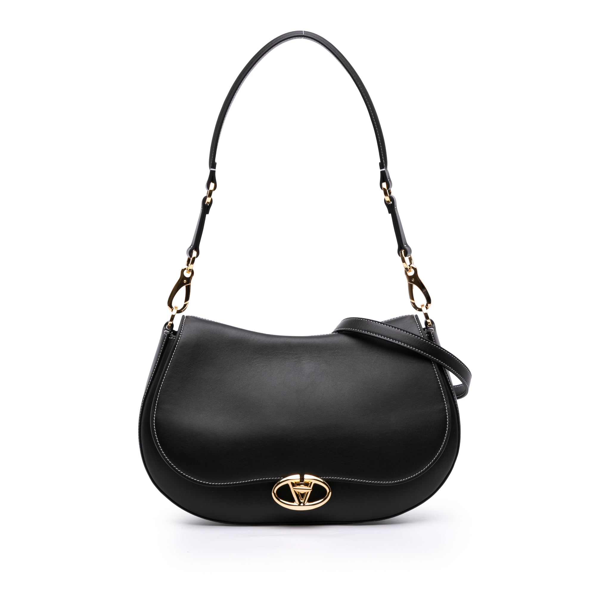 Medium Leather Ohval Flap Bag - Image 1