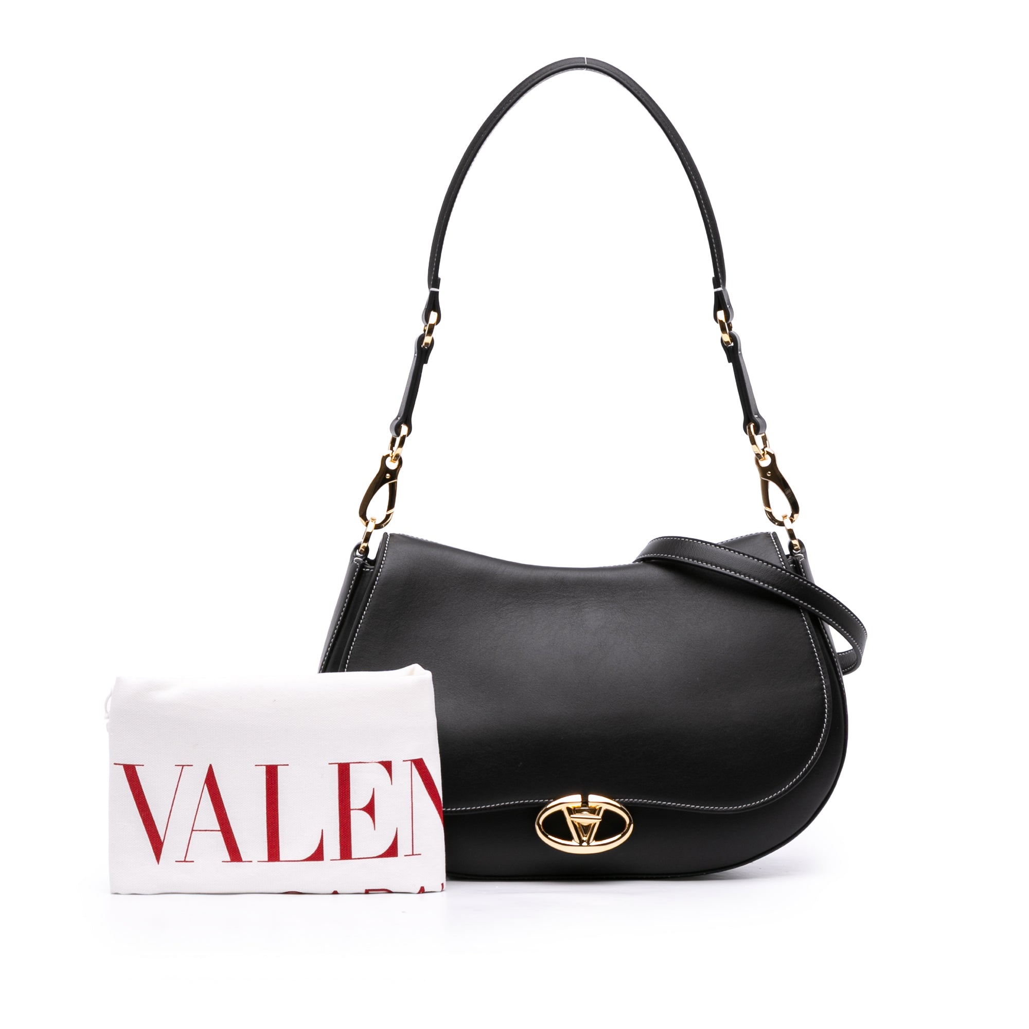 Medium Leather Ohval Flap Bag - Image 11