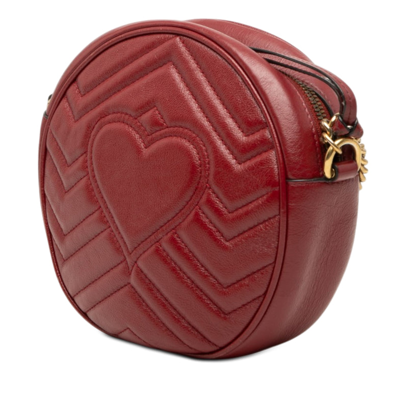Mini GG Marmont Matelasse Leather Round Crossbody - Image 2