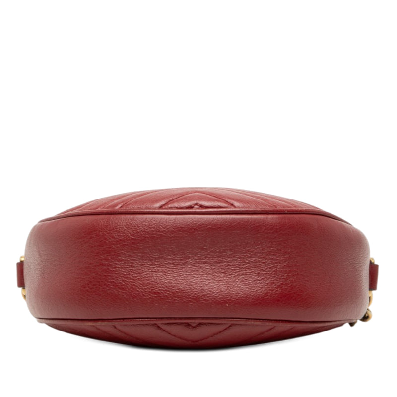 Mini GG Marmont Matelasse Leather Round Crossbody - Image 3