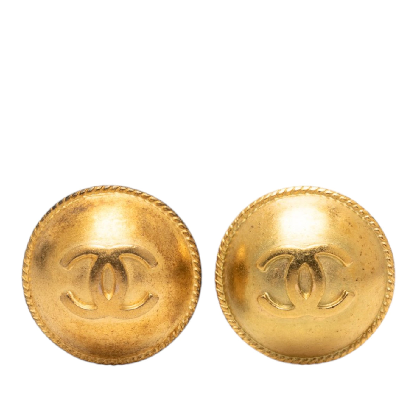 CC Gold Plated Round Clip On Earrings - Image 1