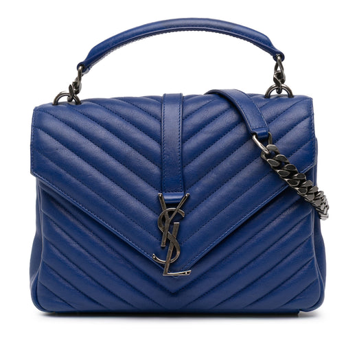 Medium Chevron Sheepskin Monogram College Satchel - Image 1