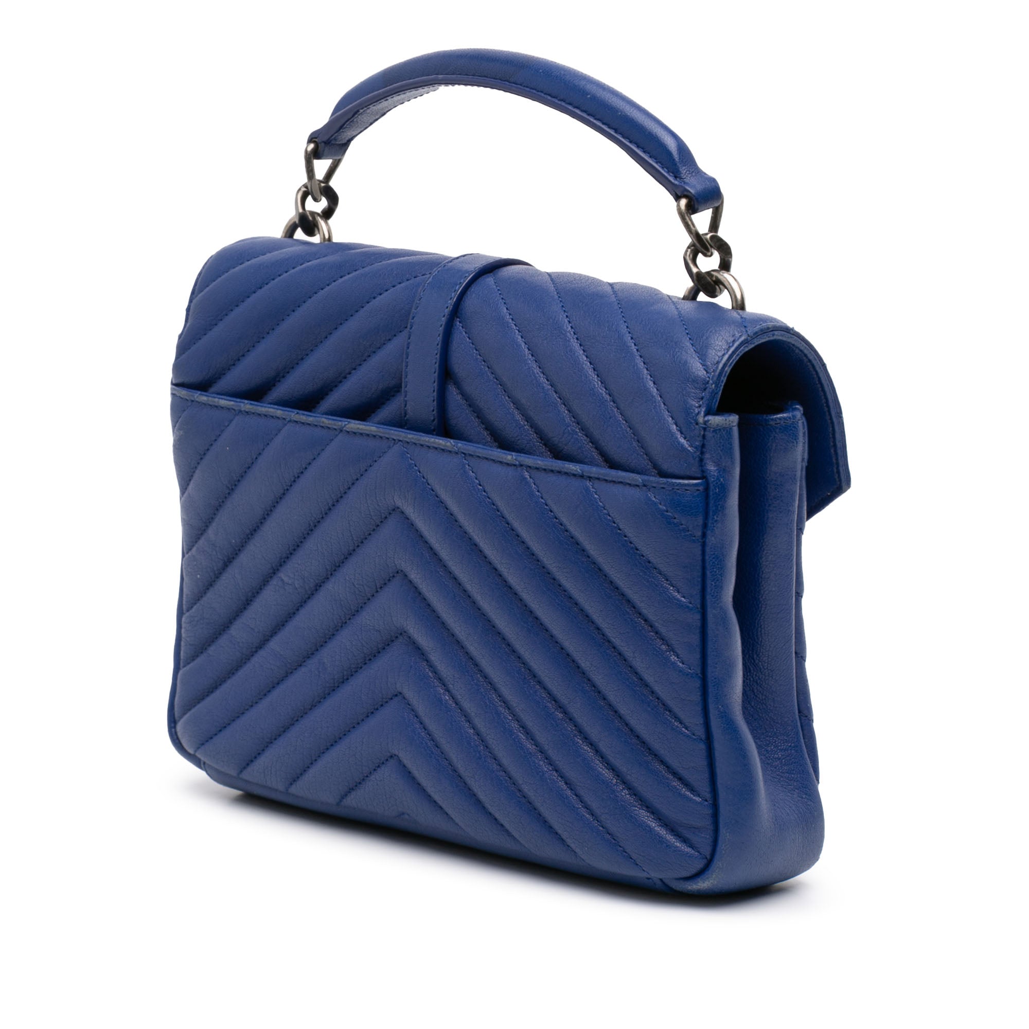 Medium Chevron Sheepskin Monogram College Satchel - Image 2