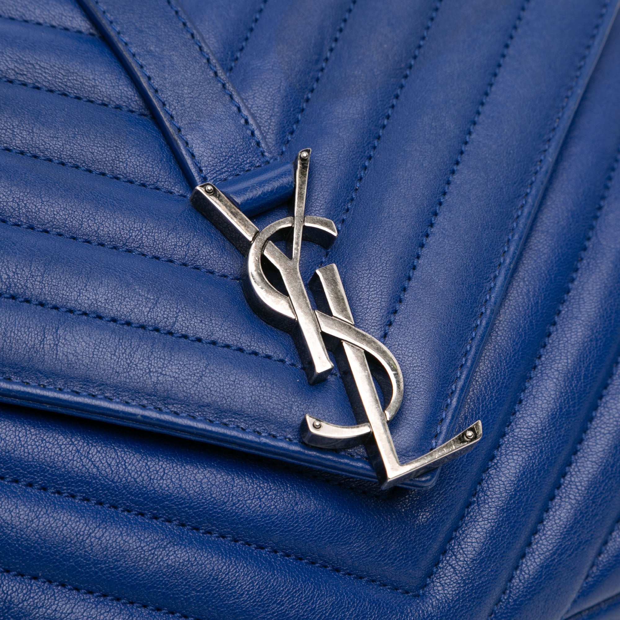 Medium Chevron Sheepskin Monogram College Satchel - Image 7