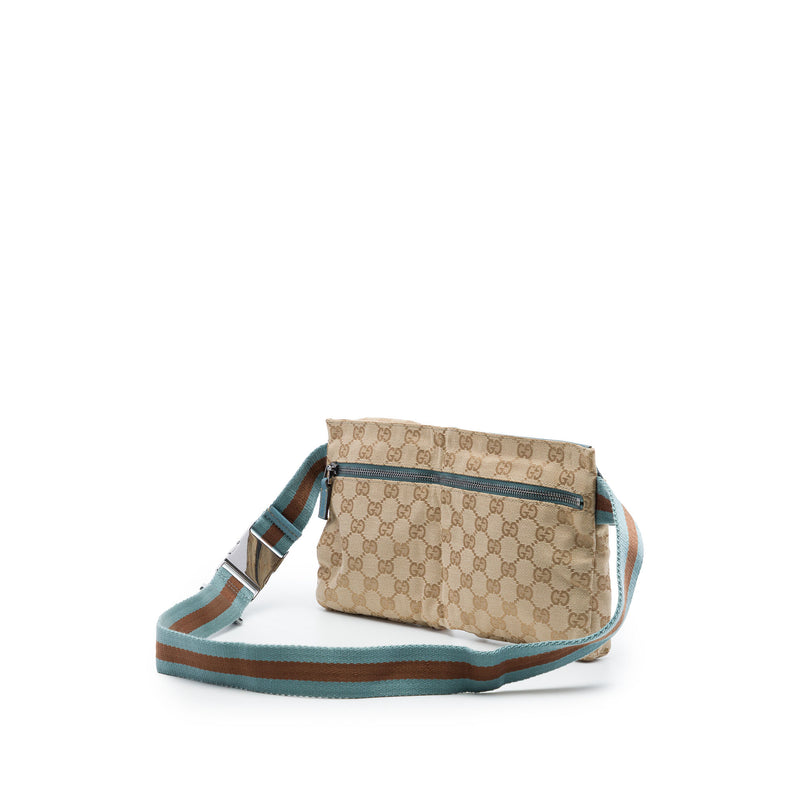 GG Canvas Web Double Pocket Belt Bag - Image 2