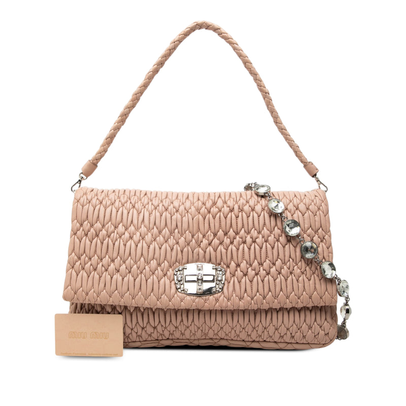 Matelasse Nappa Crystal Chain Satchel - Image 7