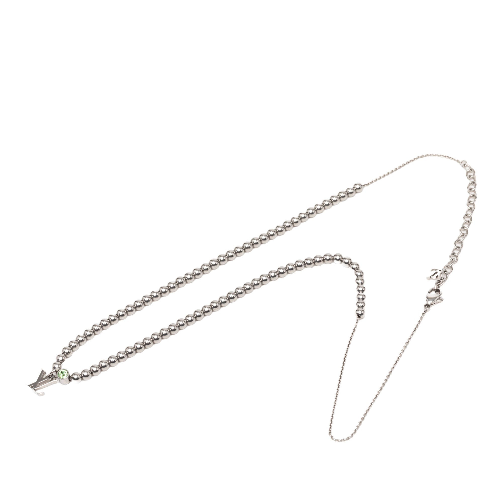 Brass Crystal Nano Beads Pendant Necklace - Image 1