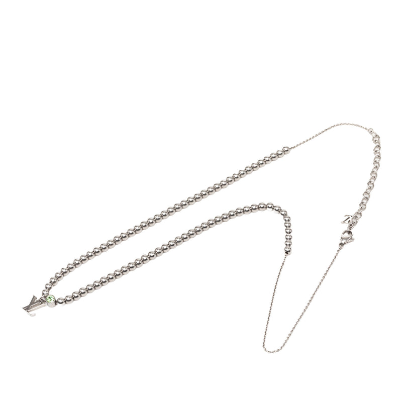 Brass Crystal Nano Beads Pendant Necklace