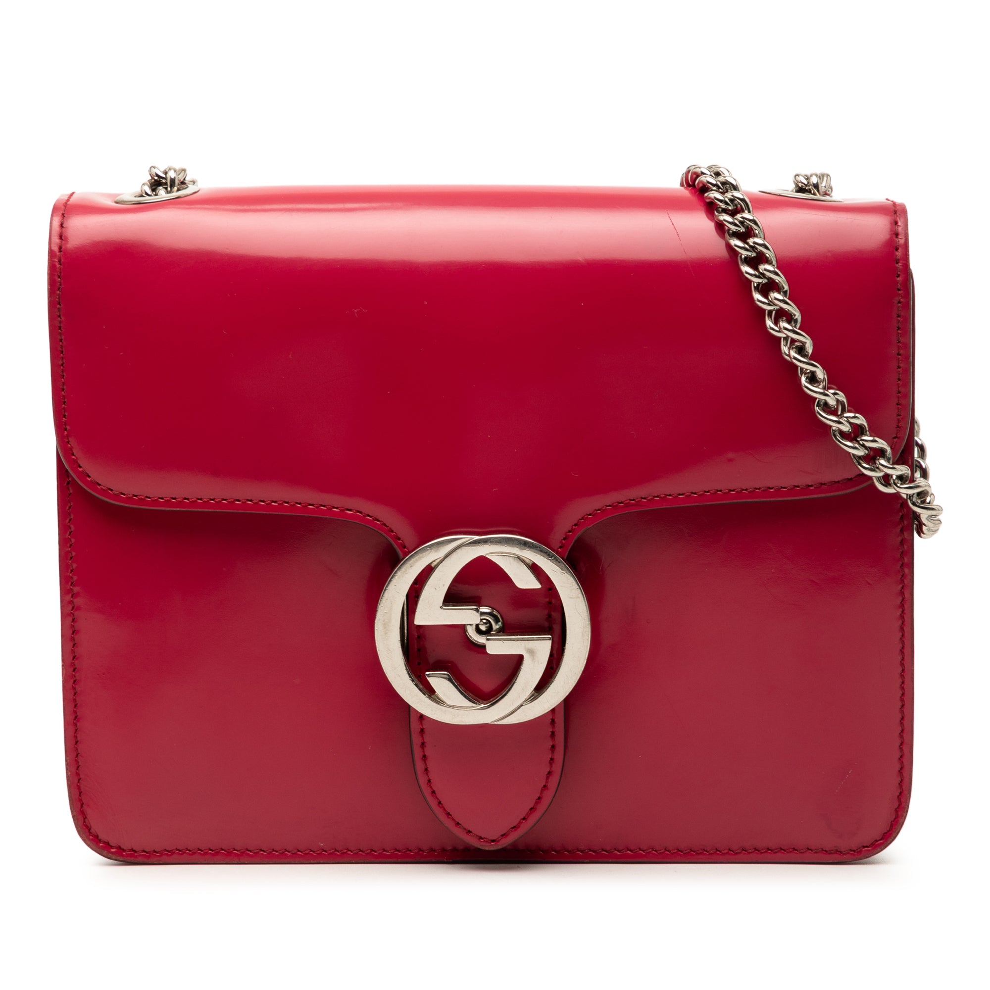 Small Polished Calfskin Interlocking G Dollar Crossbody - Image 1